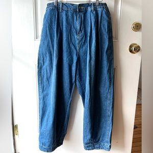 Baggy pleated balloon leg jeans XL (size 18ish). Trending! 100% cotton